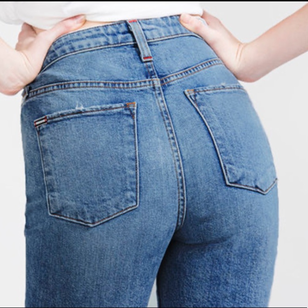 Alice & Olivia-Amazing High Rise Double Hem Jean 27 - Picture 5 of 13